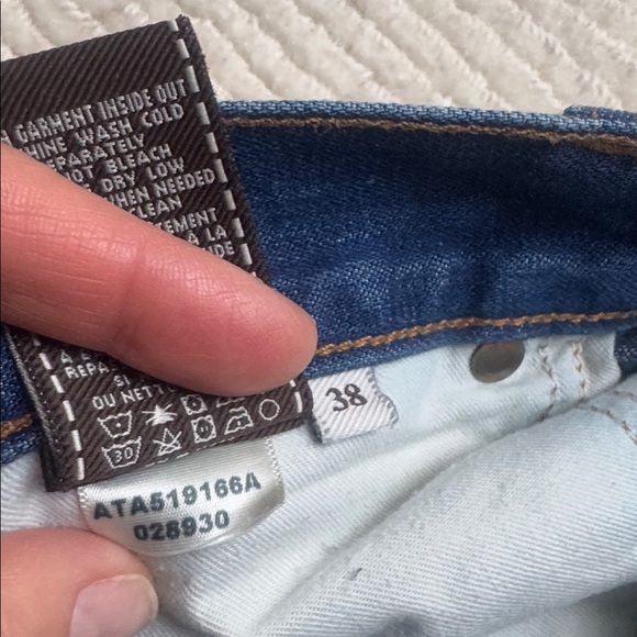 7 For All Mankind Standard Men’s Blue Cotton Linen Straight Leg Jeans – Size 38 - Picture 6 of 6